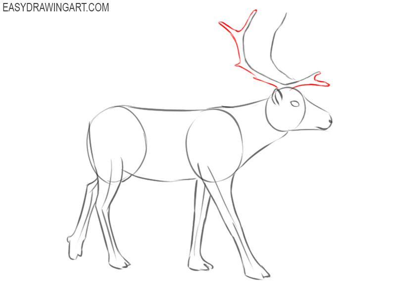 how to draw a reindeer cartoon