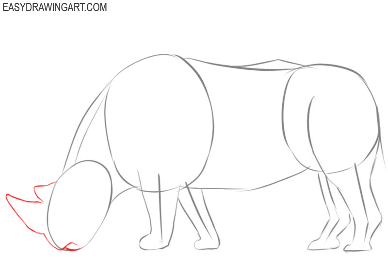 how to draw a picture of a rhino