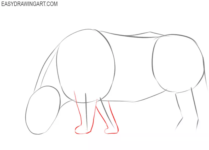 how to draw a rhinoceros step by step