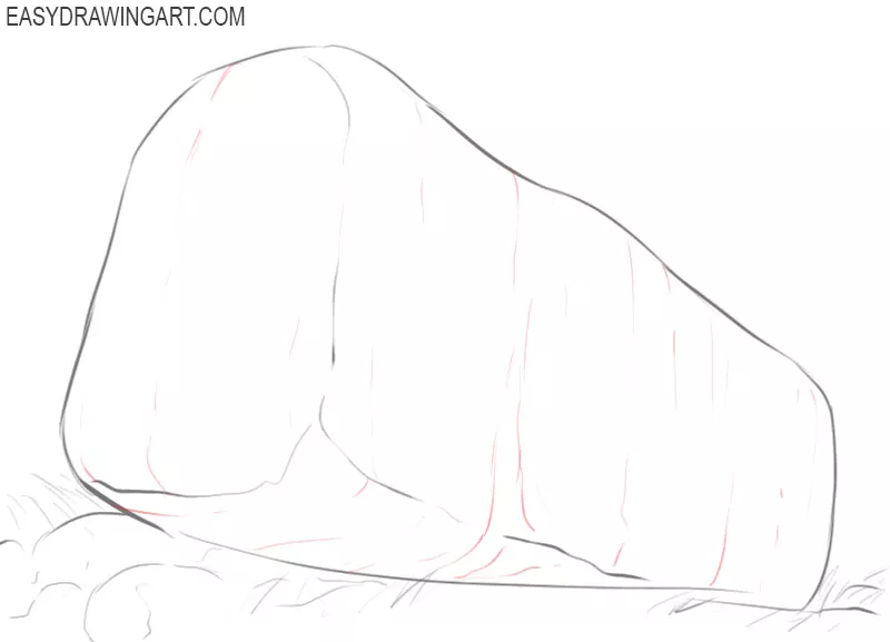 easiest way to draw a rock