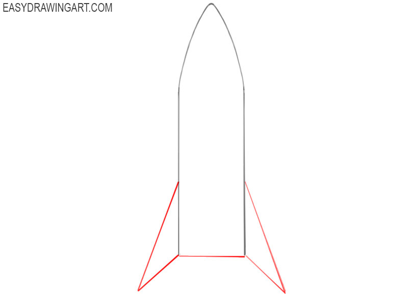 how to draw a rocket ship cartoon