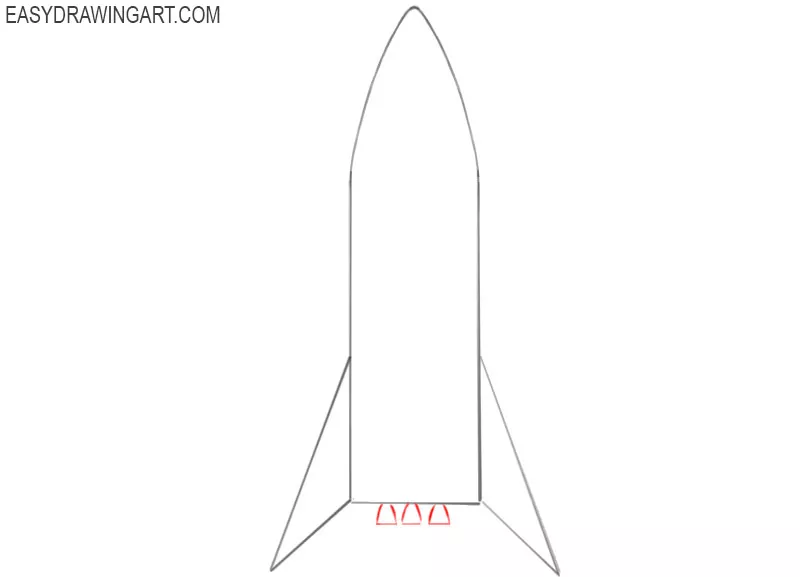 how to draw a rocket ship tutorial