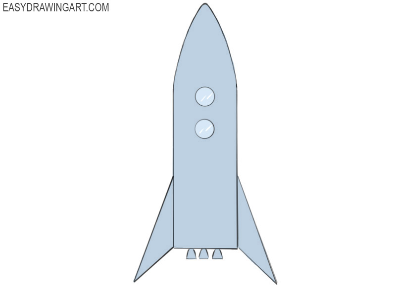 how to draw a rocket