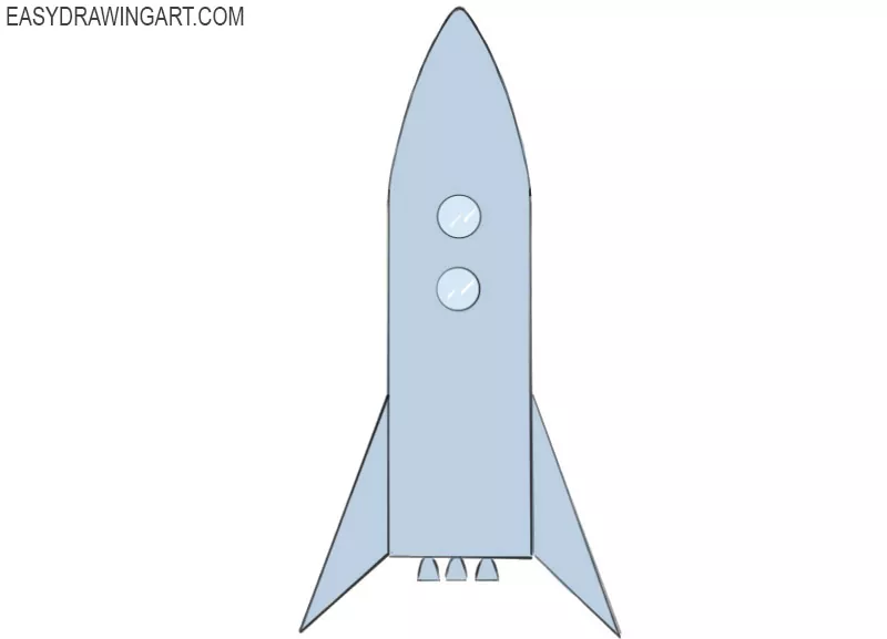Premium Vector | A drawing of a rocket with a space ship on the side.