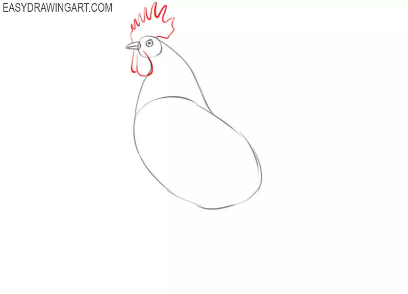 how to draw a rooster cartoon