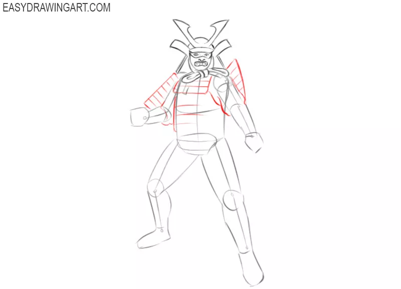 steps on how to draw a samurai