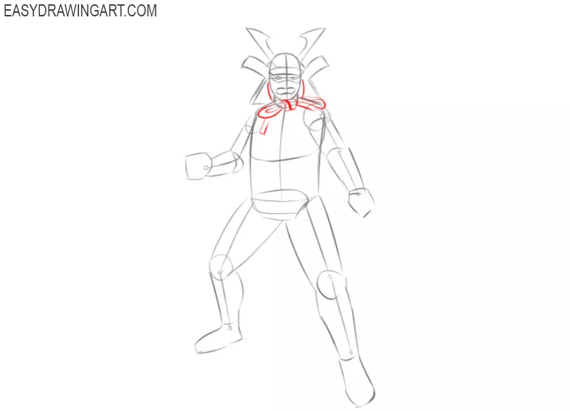 how to draw a samurai warrior step by step easy