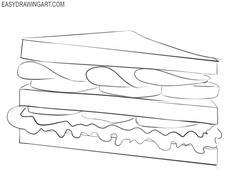 how to draw a mini sandwich