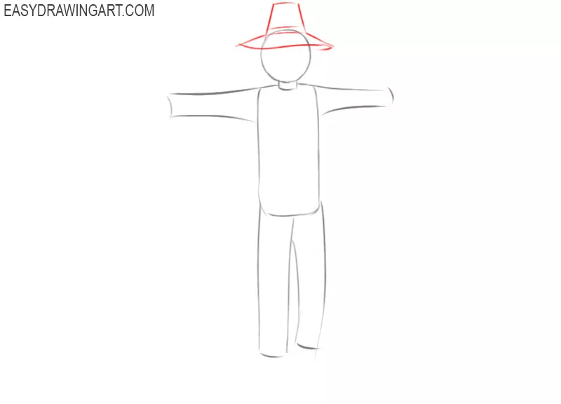how to draw a scarecrow easy