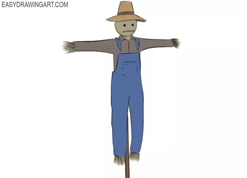 how to draw a scarecrow