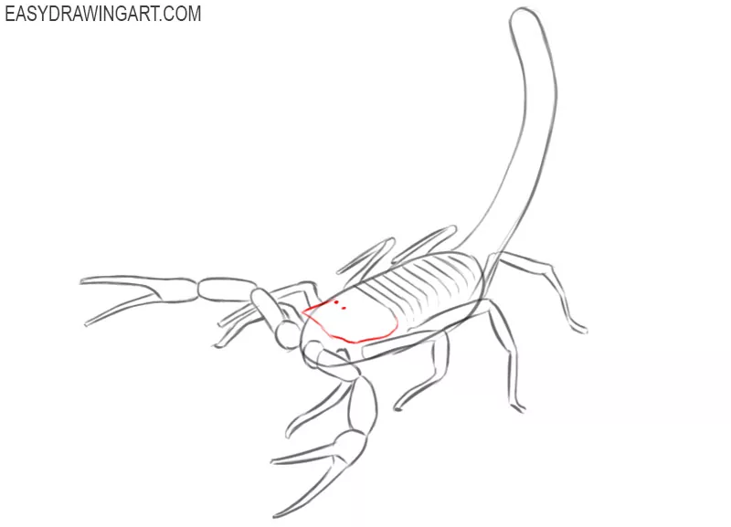 how to draw a scorpion in easy way