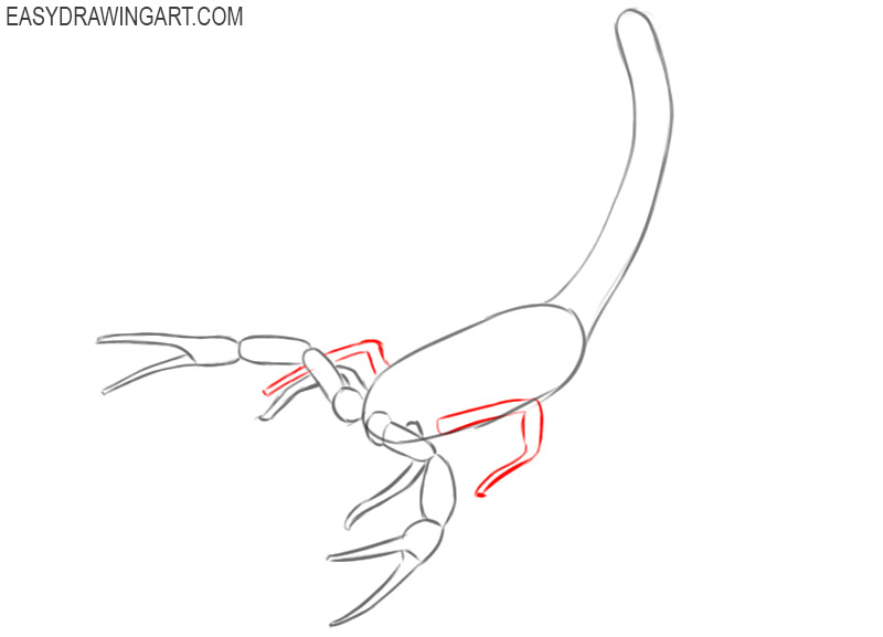 how to draw a cartoon scorpion step by step