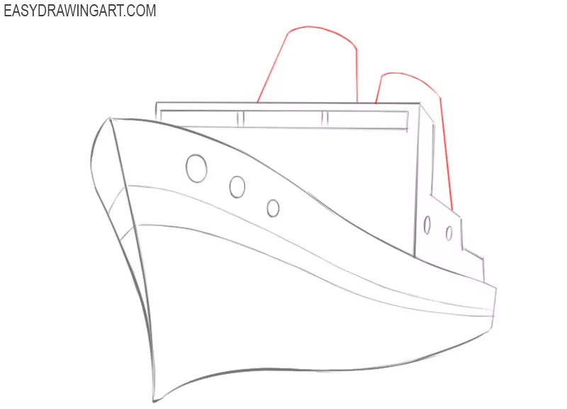 how to draw a ship images