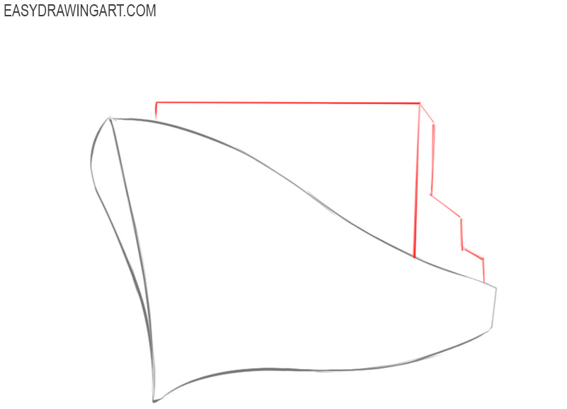 how to draw a big ship step by step