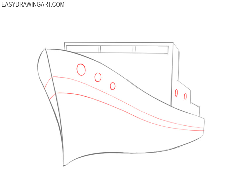 how to draw a ship pencil drawing