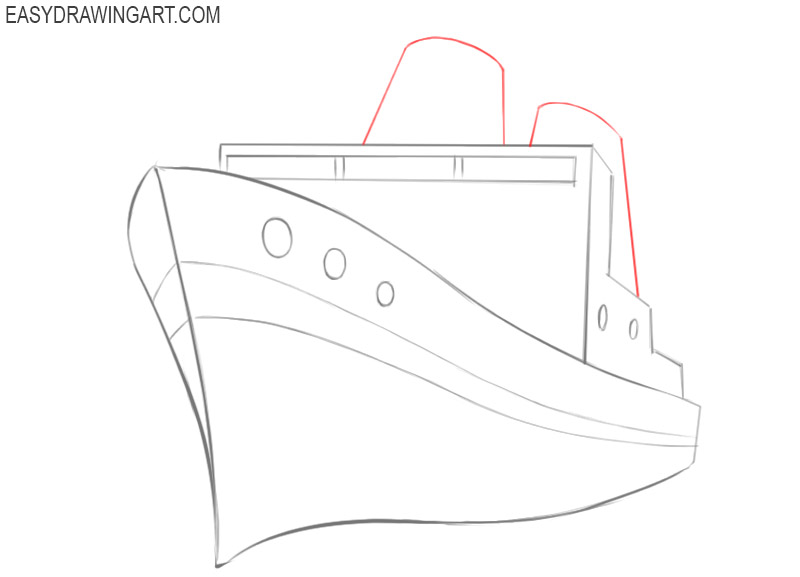 how to draw a ship images