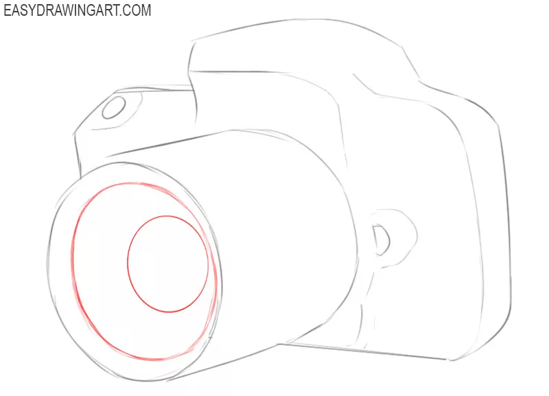 how to draw a simple camera step by step