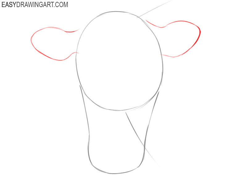 how to draw a simple cow face