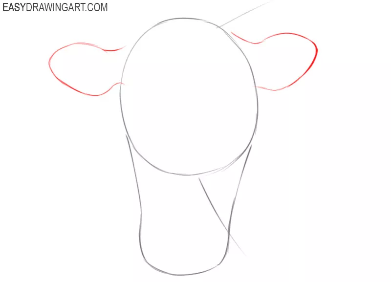 how to draw a simple cow face