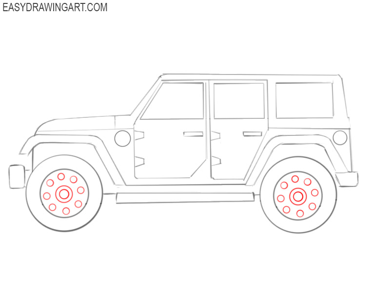 how to draw a simple jeep