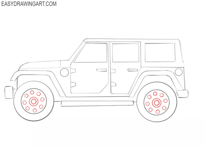 how to draw a simple jeep