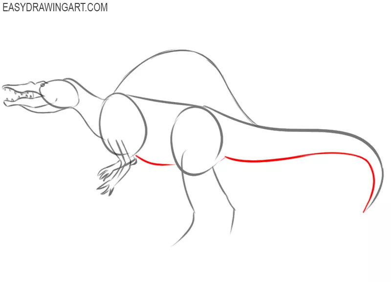 how to draw a simple spinosaurus