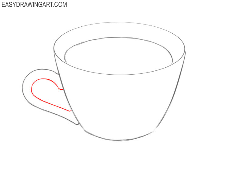 how to draw a simple tea cup
