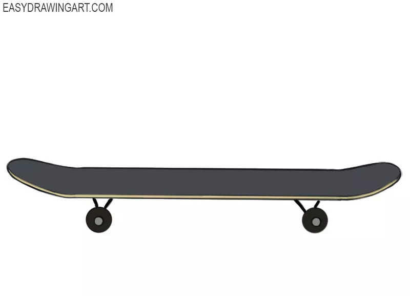 how to draw a skateboard