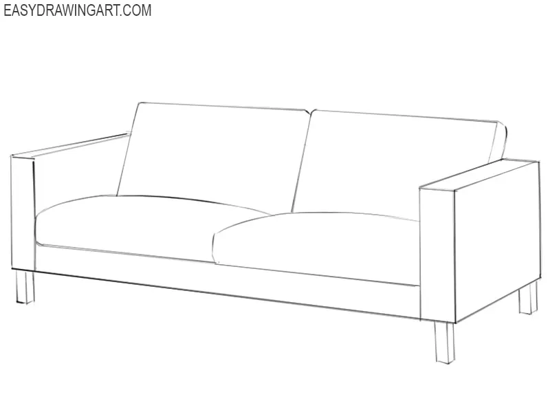 how to draw a small couch