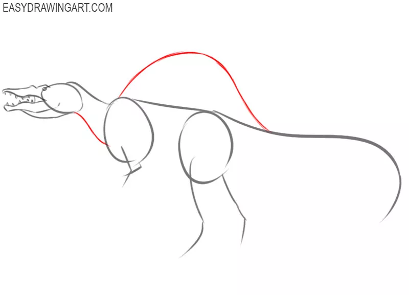 how to draw a spinosaurus dinosaur