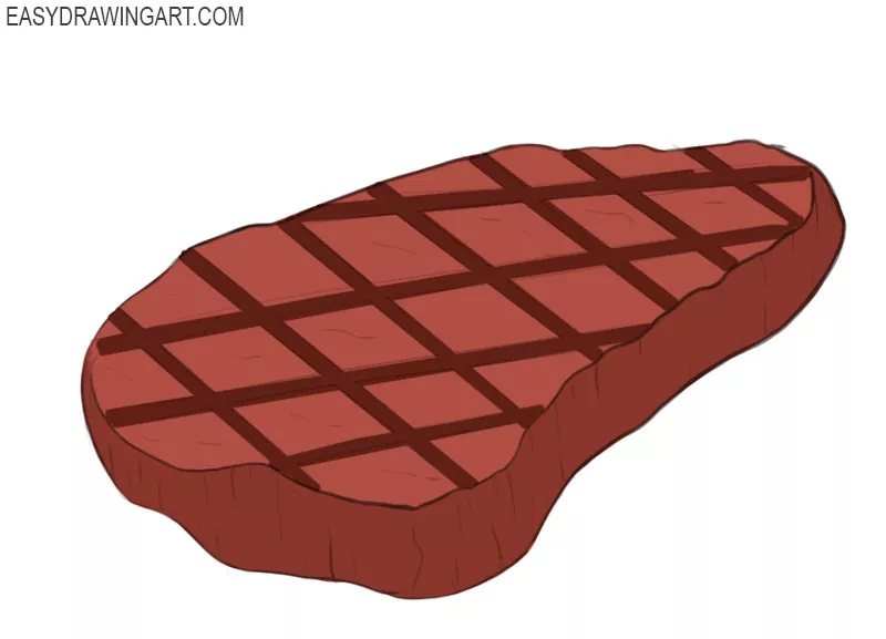 how to draw a steak