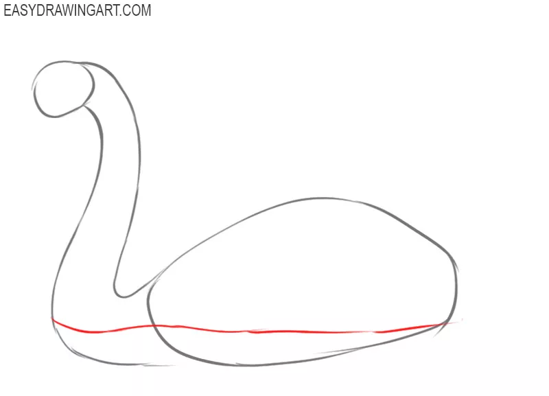 how to draw a swan in water