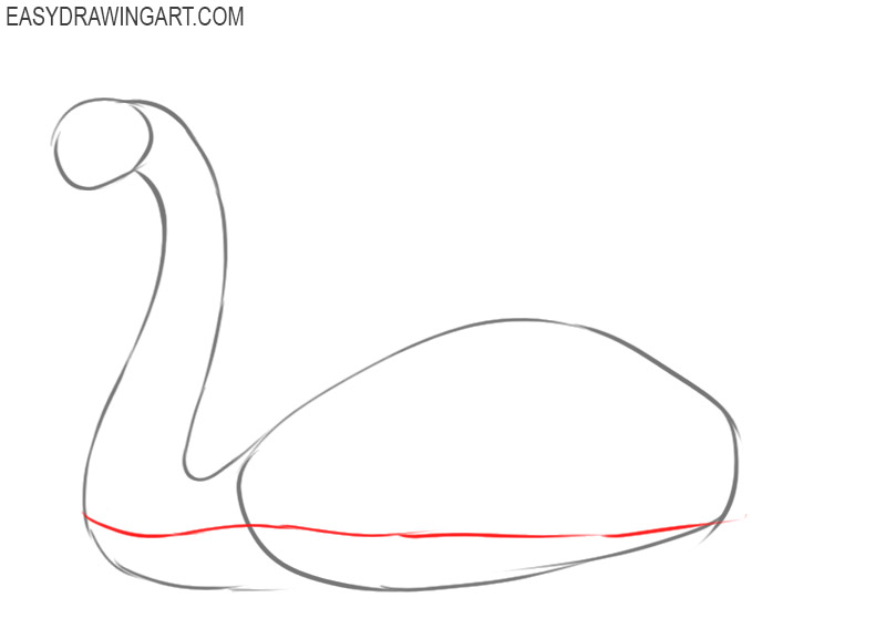 how to draw a swan in water