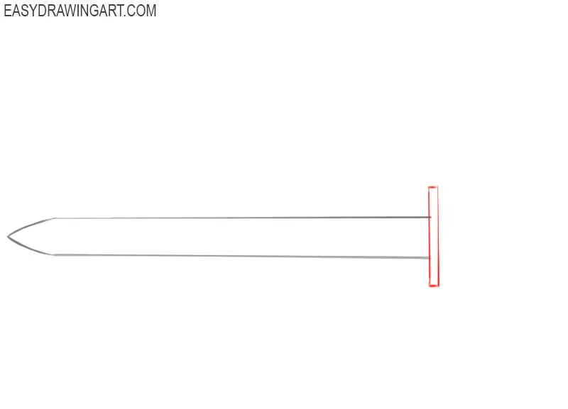 how to draw a sword easy 