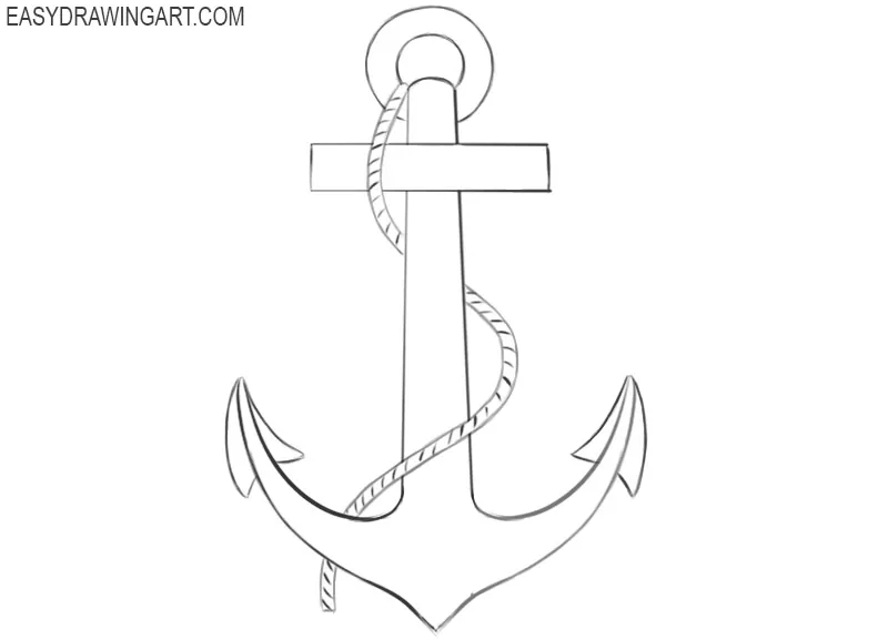 how to draw a traditional anchor