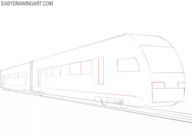 how to draw a train in easy steps