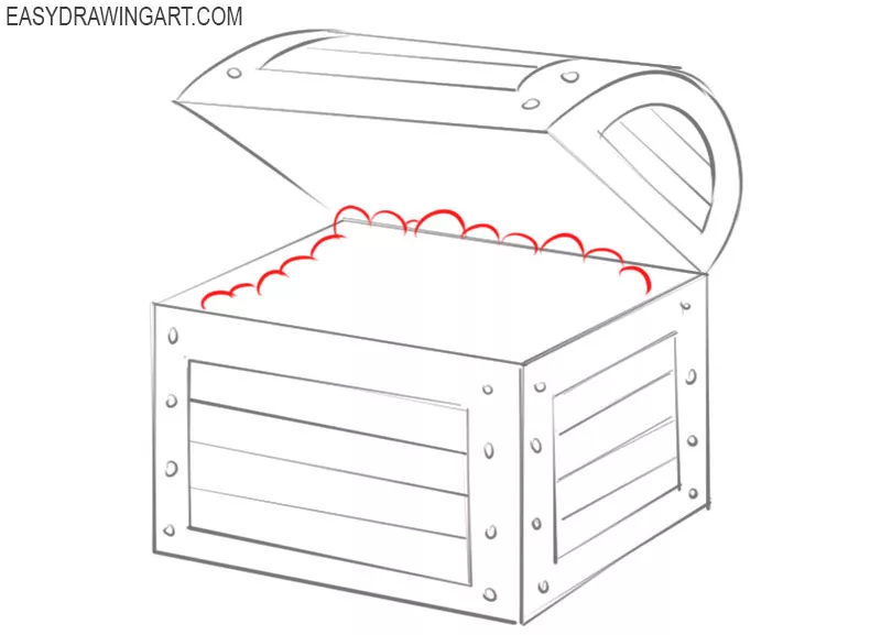  how to draw a treasure chest open 