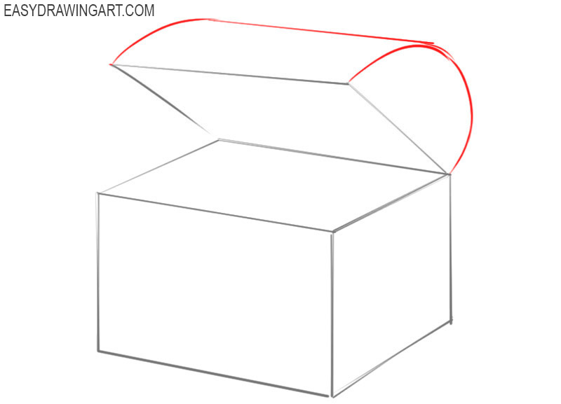 how to draw a treasure chest open step by step 