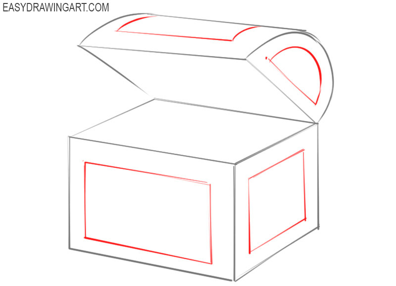 how to draw an easy treasure chest 