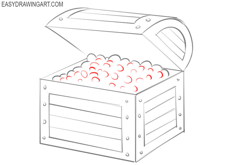  treasure chest drawing with color 