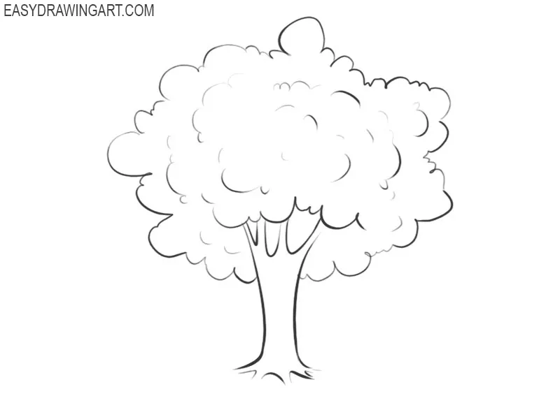 how to draw a tree easy way