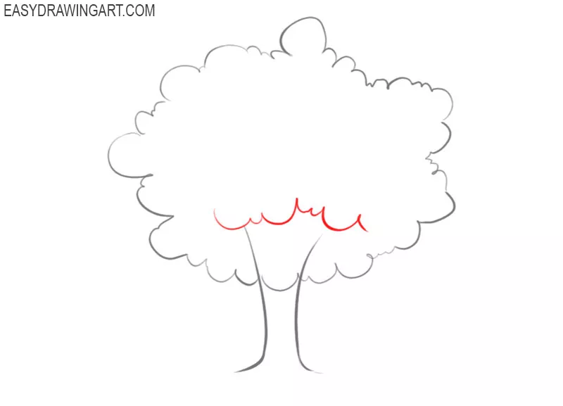 how to draw a tree trunk step by step