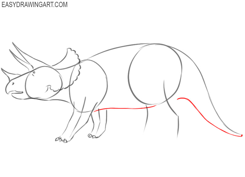 how to draw a triceratops cartoon