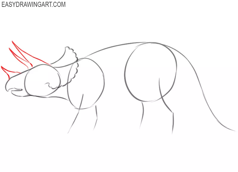 how to draw an easy triceratops