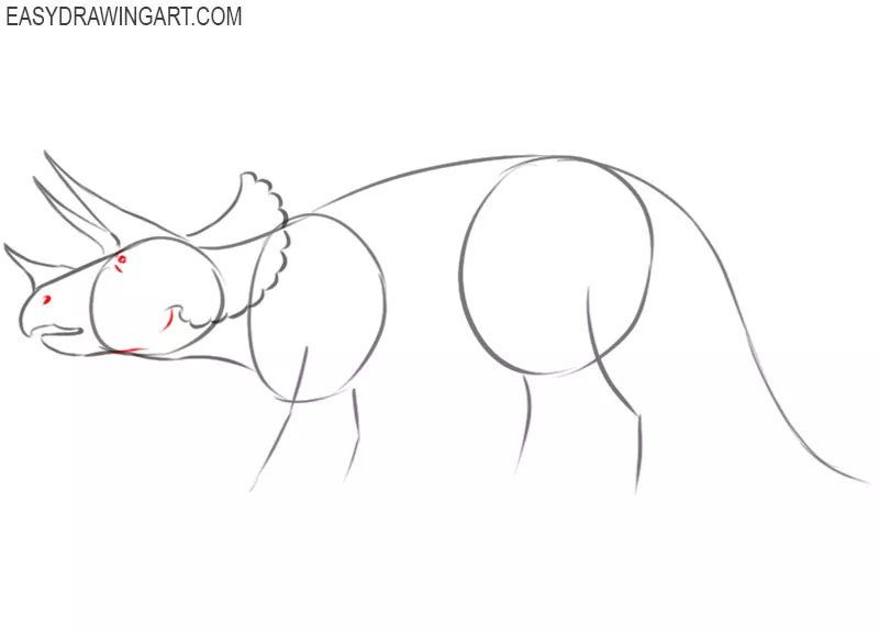 how to draw a triceratops step by step easy
