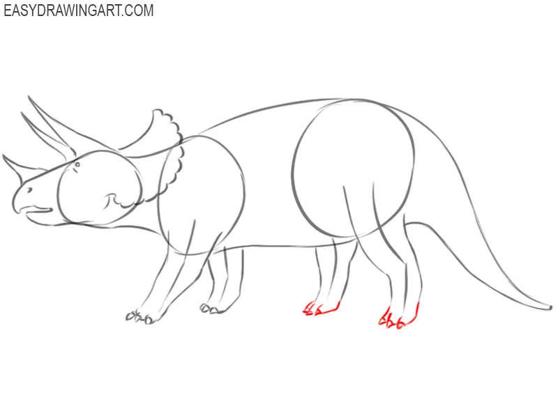 DINOSAURS: how to draw a TRICERATOPS - YouTube