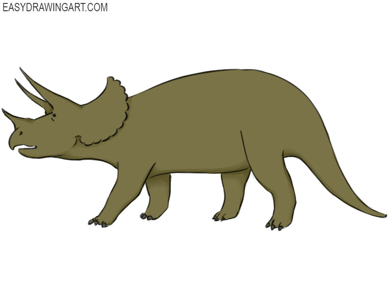 how to draw a triceratops