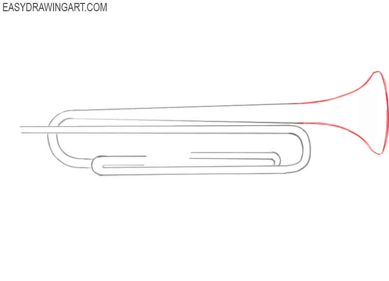 how to draw a trumpet easy step by step