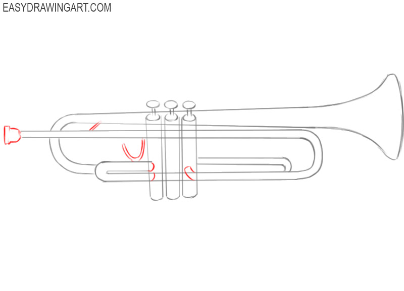 how to draw a simple trumpet