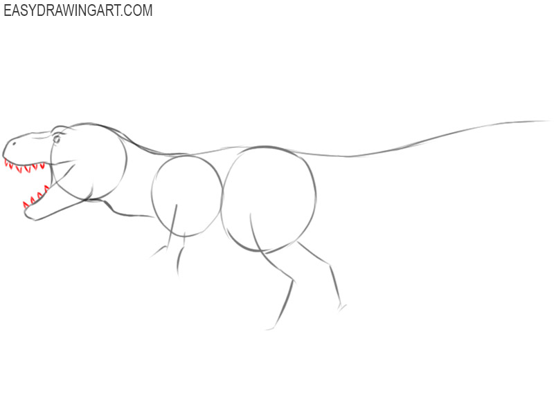 how to draw a tyrannosaurus rex in steps